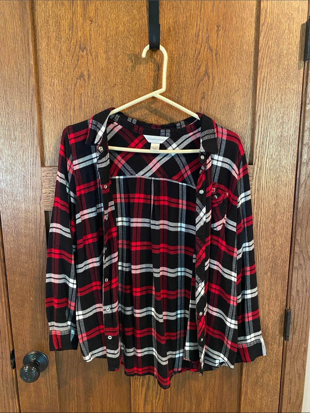 Women's Black & Red Plaid Button-Down Shirt - Christopher & Banks